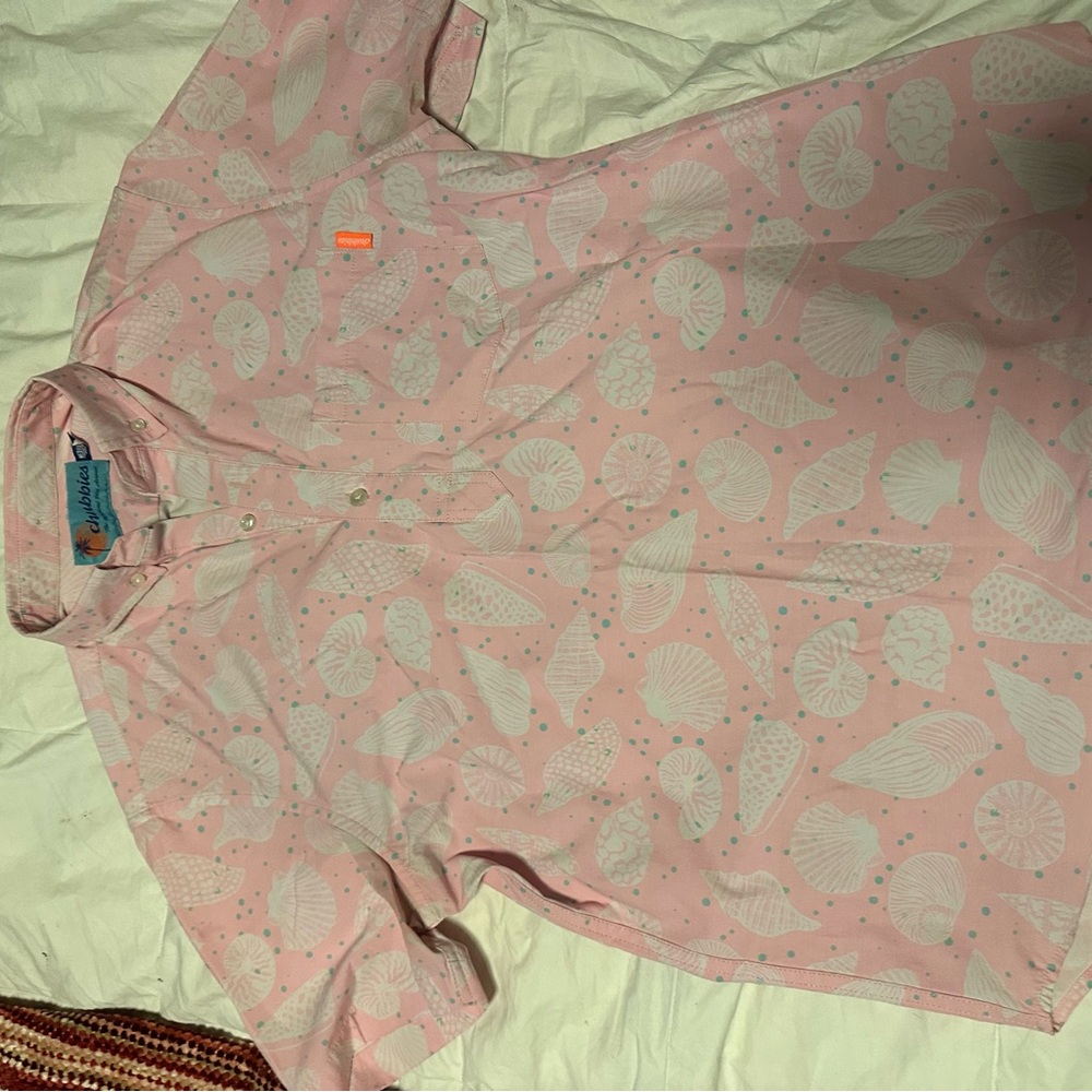 Chubbies Mens Button Pullover Shirt Seashells Pin… - image 4